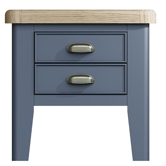 Hants Wooden 2 Drawers Lamp Table In Blue_3
