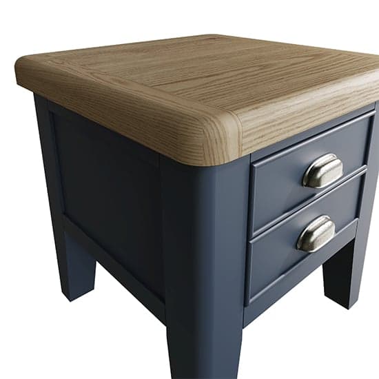 Hants Wooden 2 Drawers Lamp Table In Blue_5