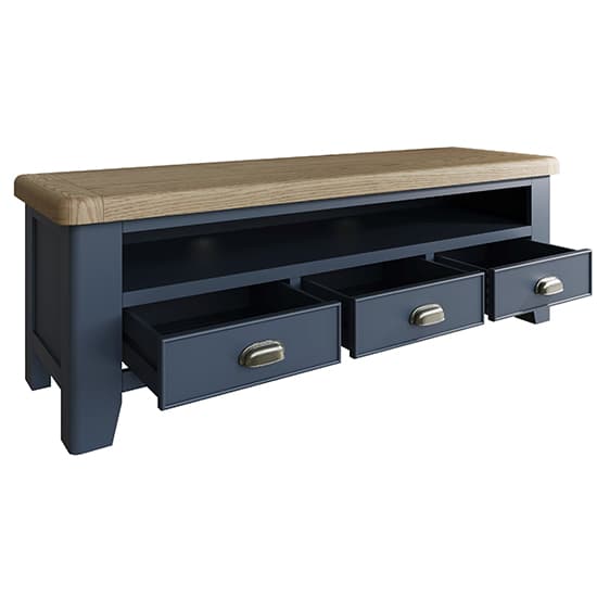 Hants Wooden 3 Drawers And Shelf TV Stand In Blue_3
