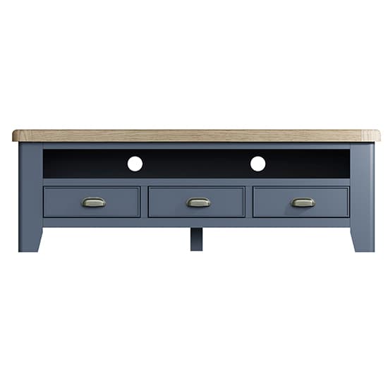 Hants Wooden 3 Drawers And Shelf TV Stand In Blue_4