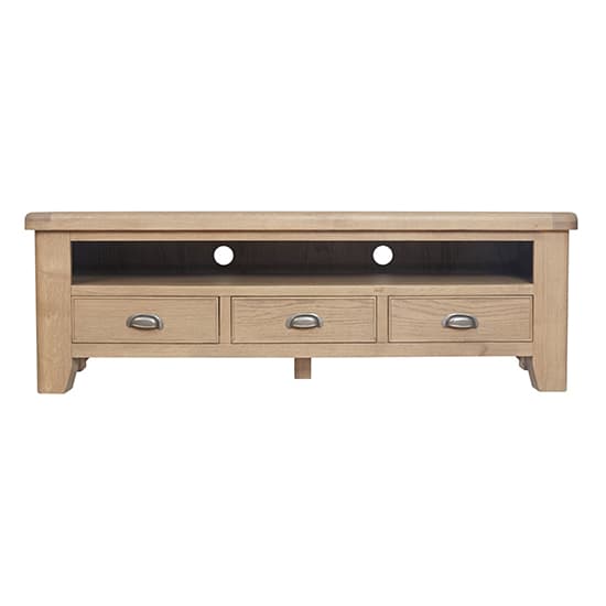 Hants Wooden 3 Drawers TV Stand In Smoked Oak_3