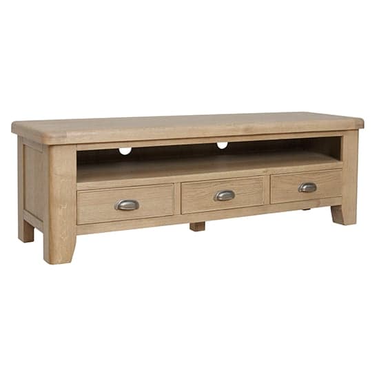 Hants Wooden 3 Drawers TV Stand In Smoked Oak_1