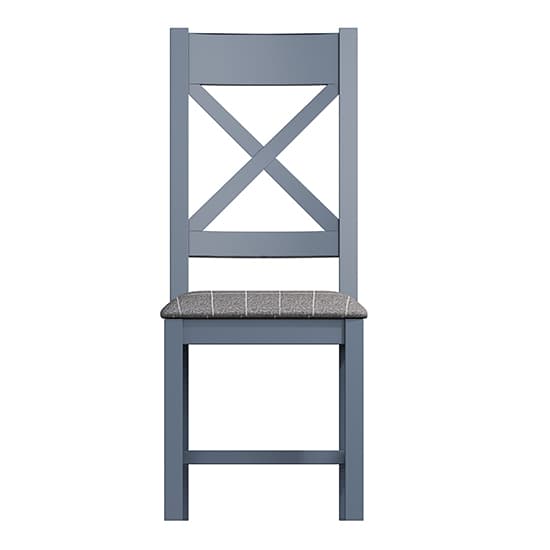 Hants Blue Cross Back Dining Chairs With Grey Seat In Pair_3