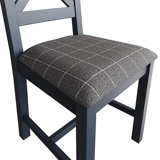 Hants Blue Cross Back Dining Chairs With Grey Seat In Pair_5