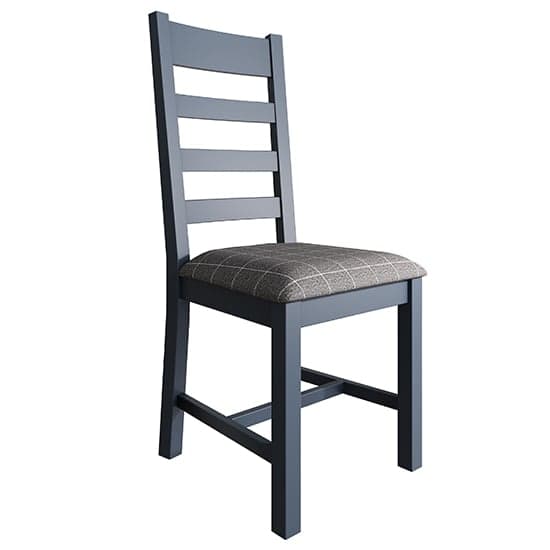 Hants Blue Slatted Dining Chair With Grey Seat In Pair_2