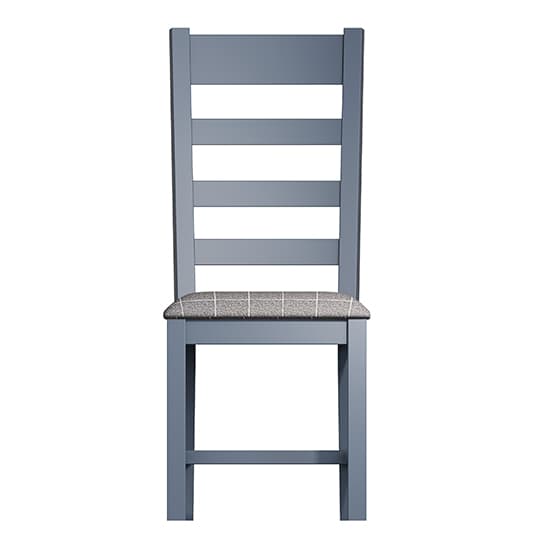 Hants Blue Slatted Dining Chair With Grey Seat In Pair_3