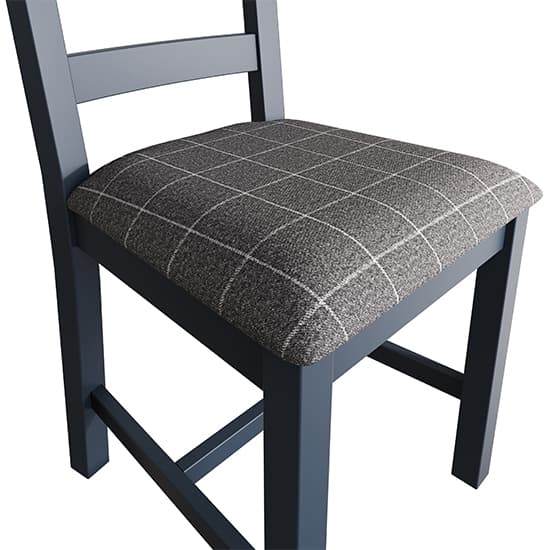 Hants Blue Slatted Dining Chair With Grey Seat In Pair_5