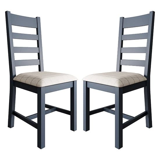Hants Blue Slatted Dining Chair With Natural Seat In Pair_1