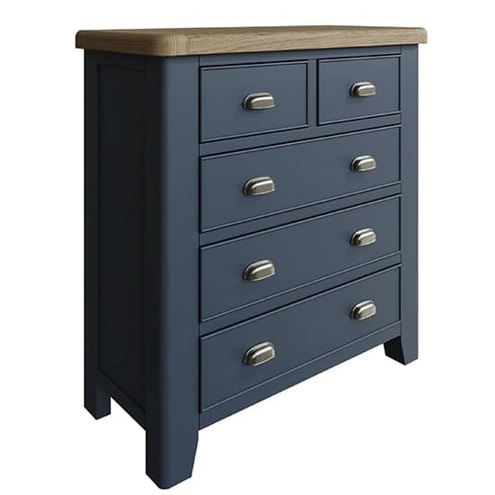 Hants Wooden Chest Of 5 Drawers In Blue_2