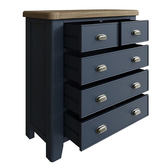 Hants Wooden Chest Of 5 Drawers In Blue_3