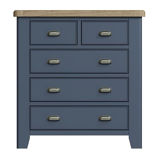Hants Wooden Chest Of 5 Drawers In Blue_4