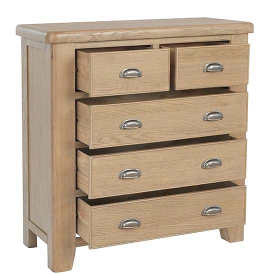 Hants Wooden Chest Of 5 Drawers In Smoked Oak_2