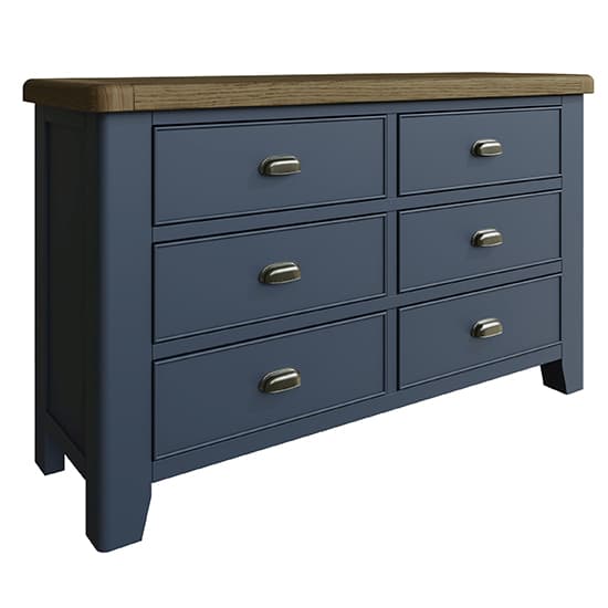 Hants Wooden Chest Of 6 Drawers In Blue_2