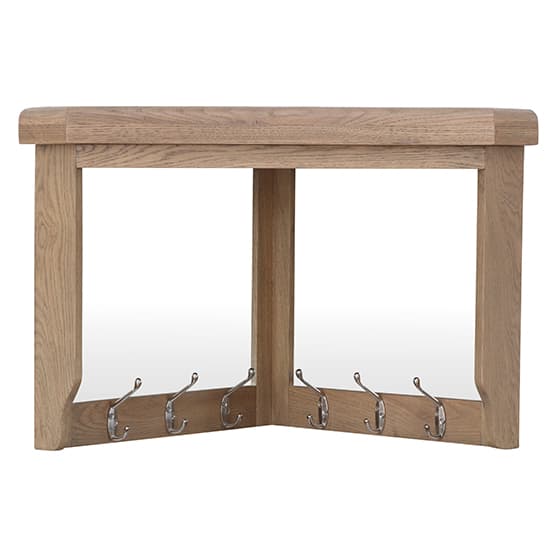 Hants Corner Wooden Hallway Coat Rack With Mirror In Smoked Oak