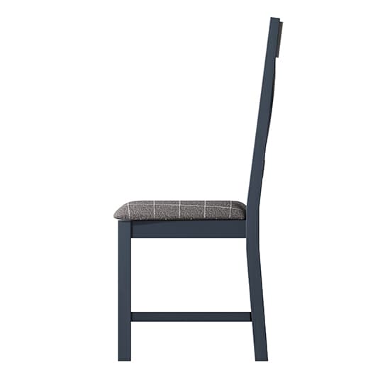 Hants Cross Back Dining Chair In Blue With Grey Seat_3