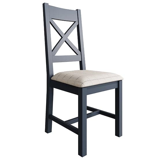 Hants Cross Back Dining Chair In Blue With Natural Seat_1