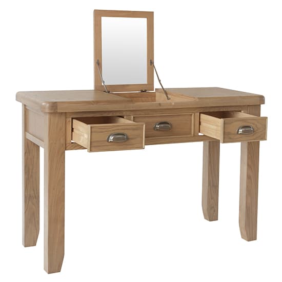 Hants Wooden Dressing Table With Mirrror In Smoked Oak_2