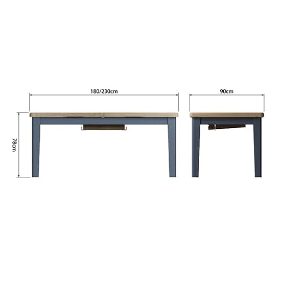 Hants Extending Wooden 180cm Dining Table In Blue_5