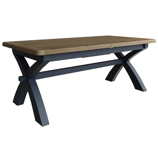 Hants Extending Wooden 200cm Dining Table In Blue