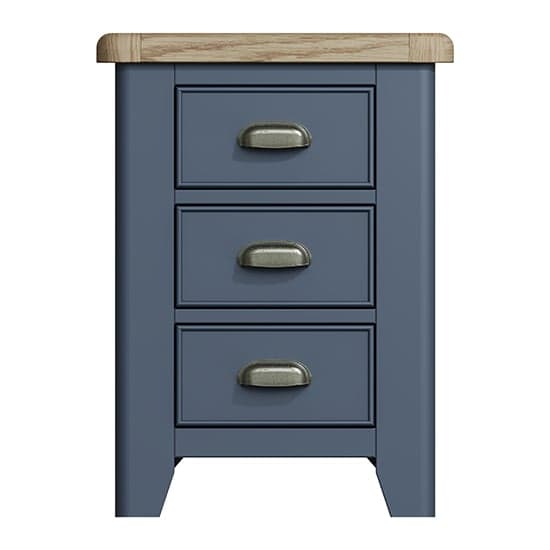 Hants Large Wooden 3 Drawers Bedside Cabinet In Blue_4