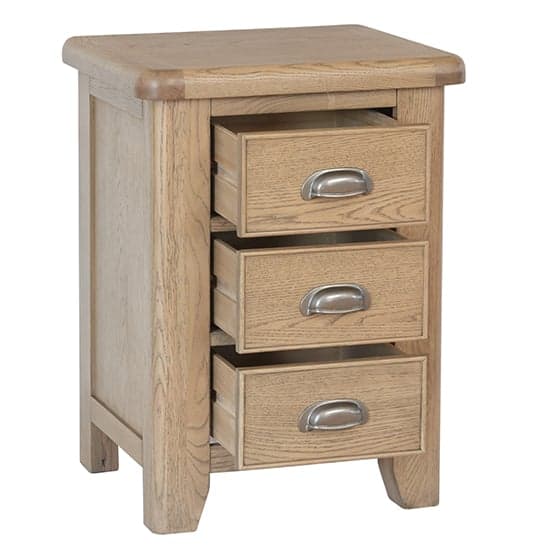 Hants Large Wooden 3 Drawers Bedside Cabinet In Smoked Oak_2