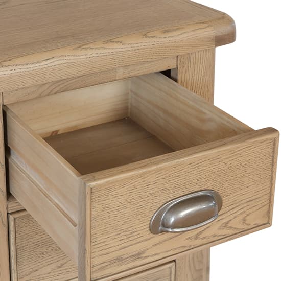 Hants Large Wooden 3 Drawers Bedside Cabinet In Smoked Oak_5