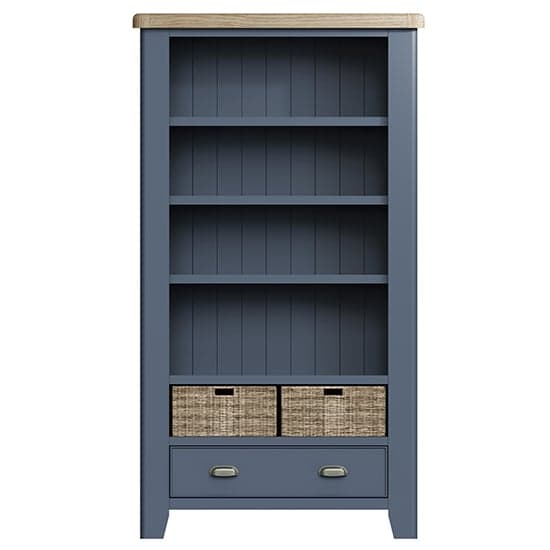 Hants Large Wooden Bookcase In Blue_4