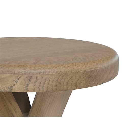 Hants Round Wooden Side Table In Smoked Oak_4