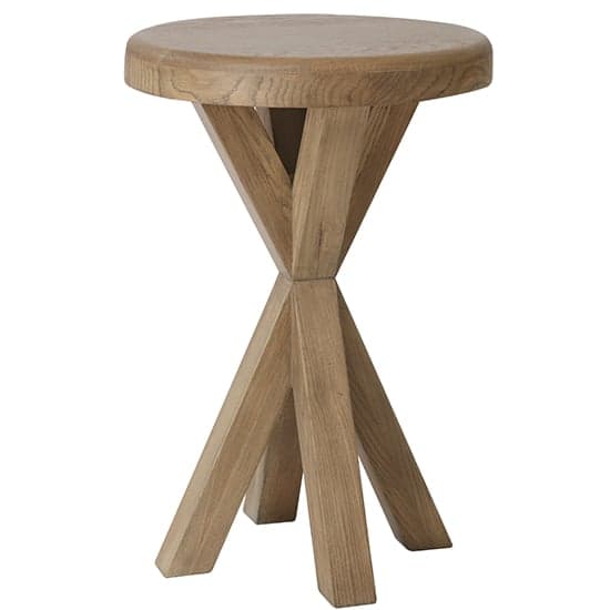 Hants Round Wooden Side Table In Smoked Oak_1