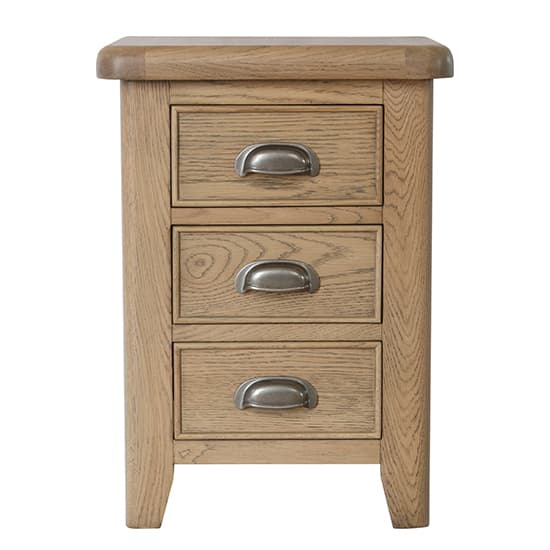 Hants Small Wooden 3 Drawers Bedside Cabinet In Smoked Oak_3