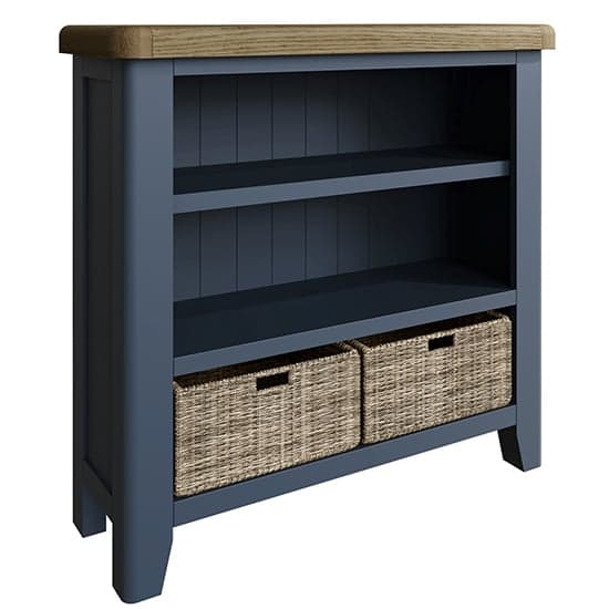 Hants Small Wooden Bookcase In Blue_1