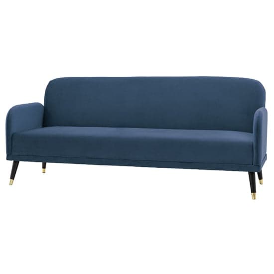 Harare Fabric 3 Seater Sofa Bed In Cyan With Wooden Legs_2