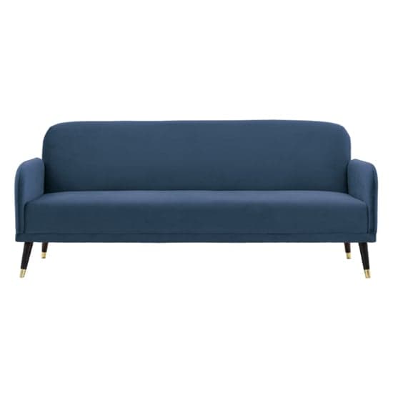 Harare Fabric 3 Seater Sofa Bed In Cyan With Wooden Legs_1