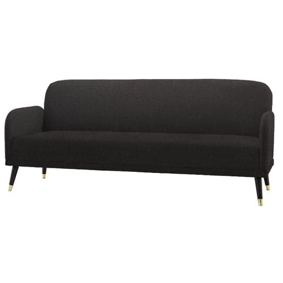Harare Fabric 3 Seater Sofa Bed In Dark Grey With Wooden Legs_2
