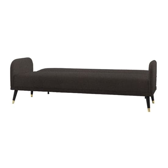 Harare Fabric 3 Seater Sofa Bed In Dark Grey With Wooden Legs_3