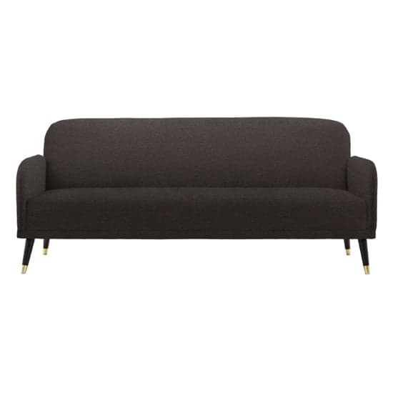 Harare Fabric 3 Seater Sofa Bed In Dark Grey With Wooden Legs_1