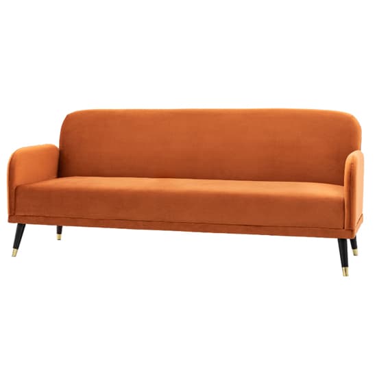 Harare Fabric 3 Seater Sofa Bed In Rust With Wooden Legs_6