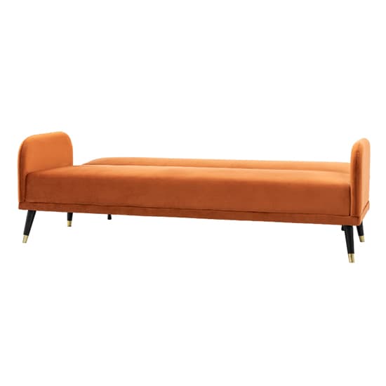 Harare Fabric 3 Seater Sofa Bed In Rust With Wooden Legs_7