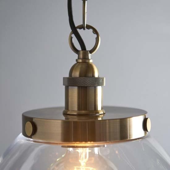 Harbor Clear Glass Shade Ceiling Pendant Light In Brass_3