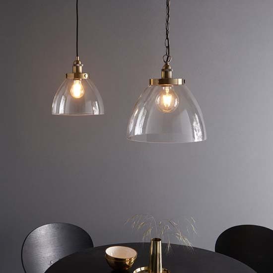 Harbor Clear Glass Shade Ceiling Pendant Light In Brass_4