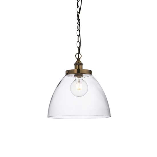 Harbor Clear Glass Shade Ceiling Pendant Light In Brass_5