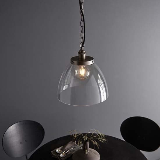 Harbor Clear Glass Shade Ceiling Pendant Light In Silver_2