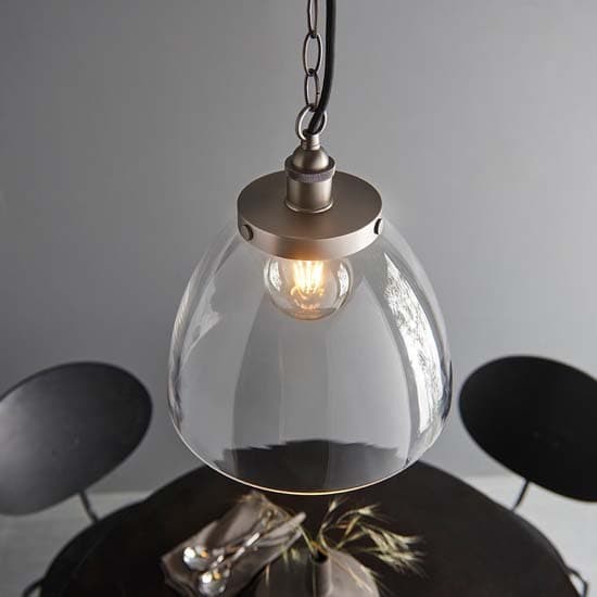 Harbor Clear Glass Shade Ceiling Pendant Light In Silver_3