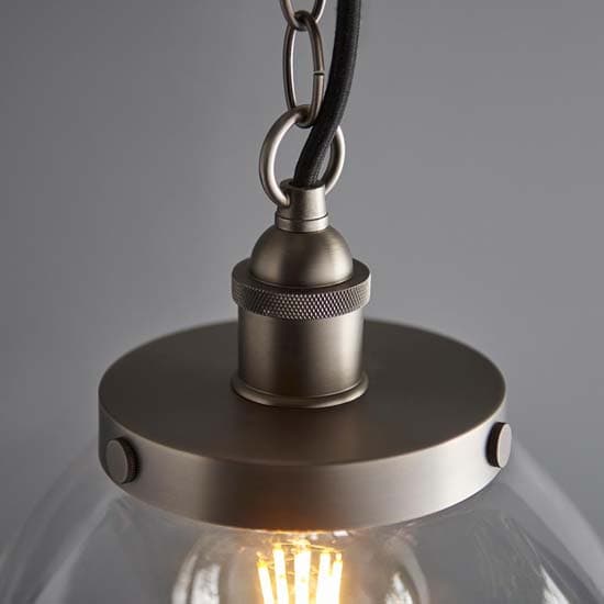 Harbor Clear Glass Shade Ceiling Pendant Light In Silver_4
