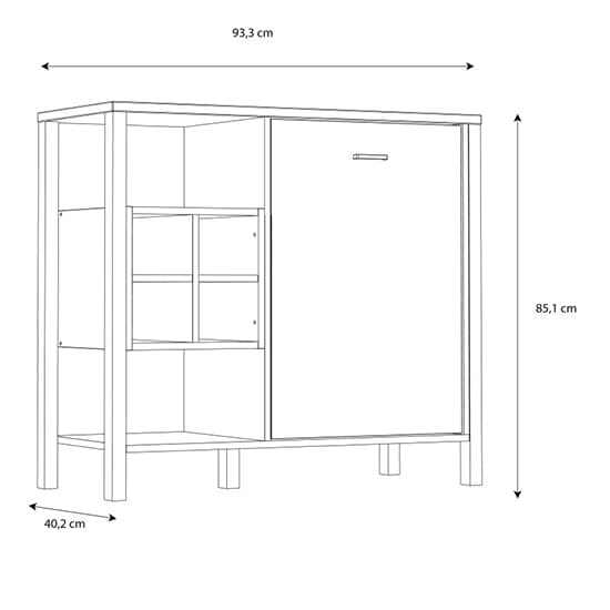 Harbor Display Storage Cabinet In Matt Black And Riviera Oak_6