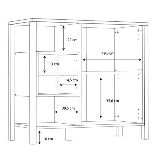 Harbor Display Storage Cabinet In Matt Black And Riviera Oak_7