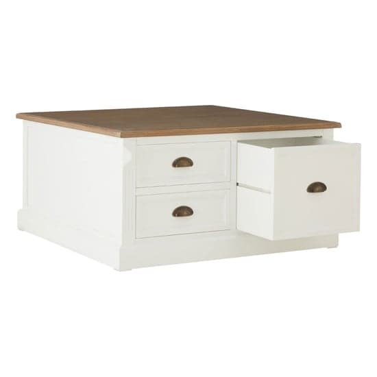 Hardtik Wooden Coffee Table With 3 Drawers In Natural And White_2