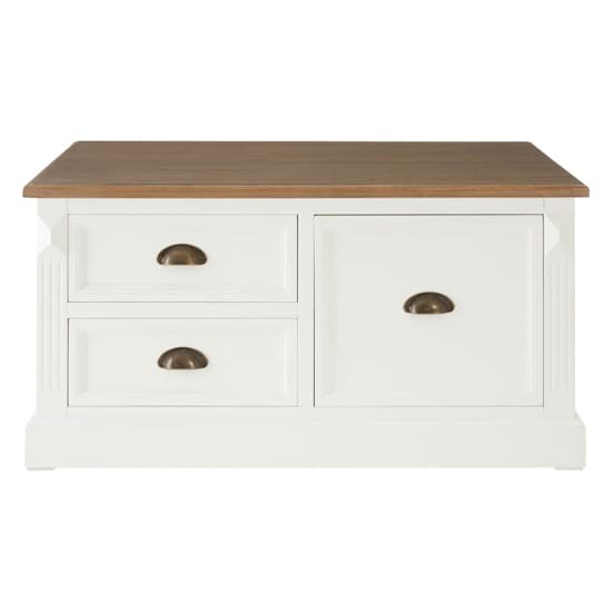Hardtik Wooden Coffee Table With 3 Drawers In Natural And White_4