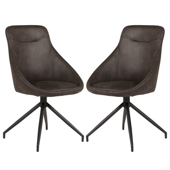 Harini Brown Microfibre Dining Chairs In Pair_1