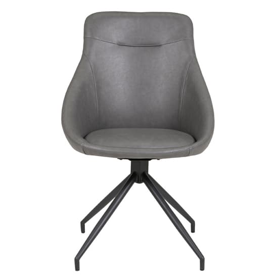 Harini Faux Leather Dining Chair In Grey_2
